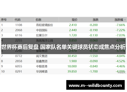 世界杯赛后复盘 国家队名单关键球员状态成焦点分析 世界杯赛后复盘 国家队名单关键球员状态成焦点分析